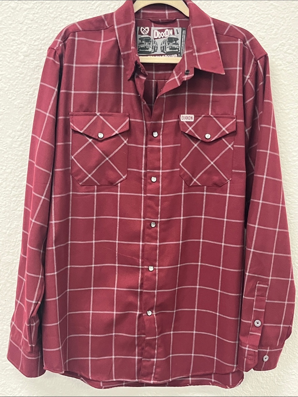 DIXXON “The Underground”Red Plaid Snap-Front Work Shirt - Men's